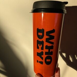 Bengals Who Dey Plastic Travel Mug For Hot or Cold Drinks Minimally Used